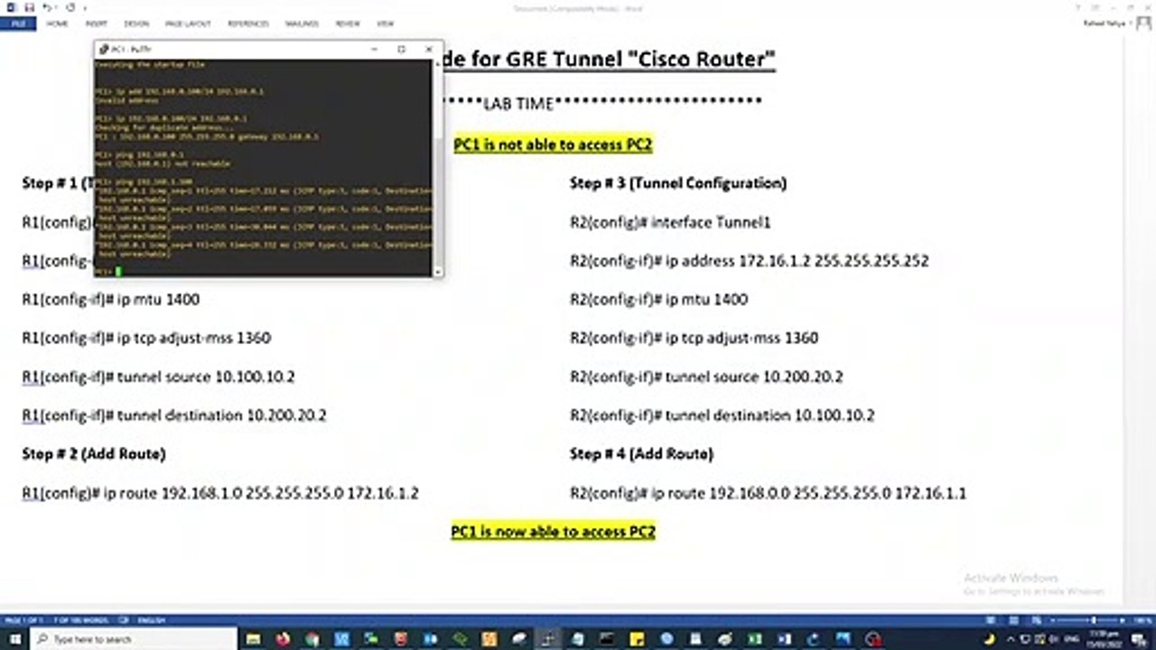 GRE Tunnel between Cisco Routers - Configuration Guide - Easy Steps