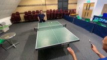 Graham Sleep talking about the 24 hour table tennis marathon for St Benedict's Hospice