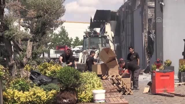 DİYARBAKIR - Yangında zarar gören fabrikada hasar tespit çalışması yapılıyor