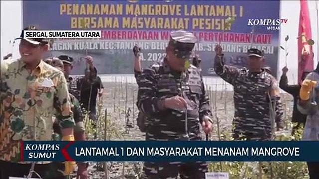 Lantamal I Belawan Tanam Mangrove di Pesisir Pantai Serdang Bedagai