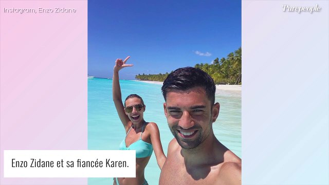 Enzo Zidane et sa fiancée Karen à Madrid : la jeune maman canon en maillot de bain !