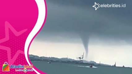 Fenomena Alam Waterspout Tiba-tiba Muncul di Perairan Laut Tarakan, Begini Penampakannya