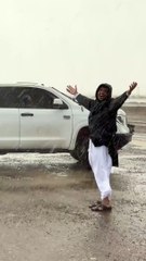 Rainstorm in UAE nearly blows man away