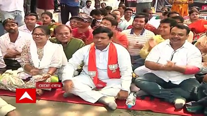 Ekhon Kolkata: তৃতীয় দিনে পড়ল মেয়ো রোডে গাঁধী মূর্তির সামনে বিজেপির ধর্না-অবস্থান I Bangla News