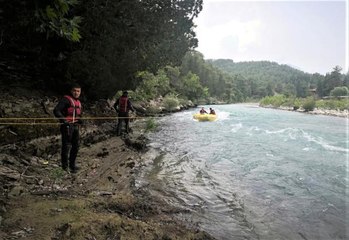 Köprülü Kanyon'da da akıntıya kapılan Asyalı genç için arama çalışmaları devam ediyor