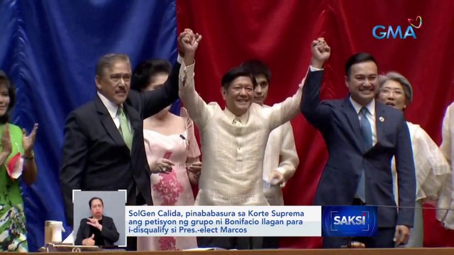 SolGen Calida, pinababasura sa Korte Suprema ang petisyon ng grupo ni Bonifacio Ilagan para i-disqualify si Pres.-elect Marcos | Saksi