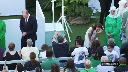 William and Kate join mourners at base of Grenfell Tower