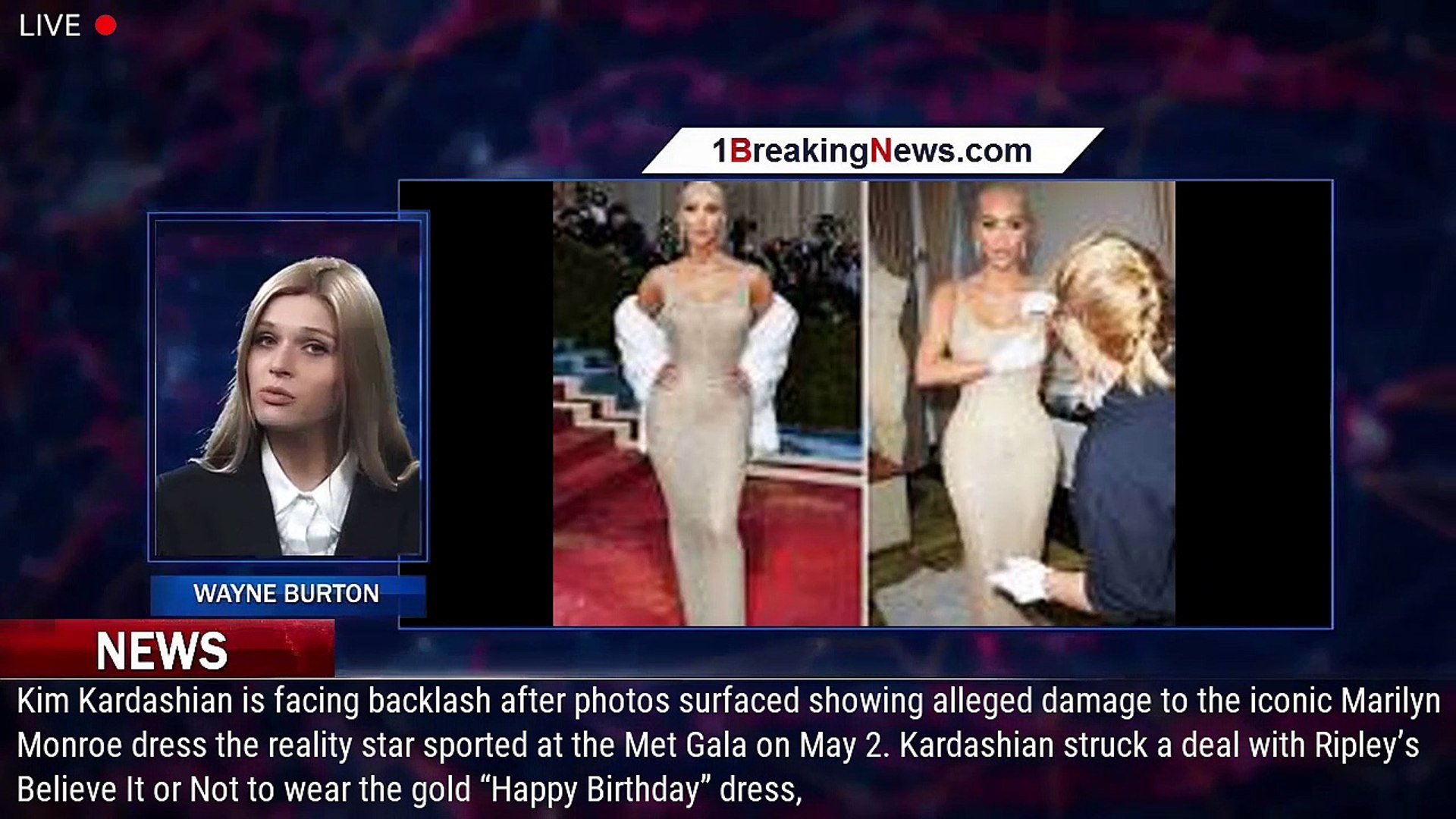 Kim Kardashian Accused of Damaging Marilyn Monroe Dress Worn at Met Gala -  1breakingnews.com - video Dailymotion
