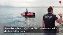 Şişme botuyla açıldığı Erçek Gölü'nde mahsur kaldı; deniz polisi kurtardı
