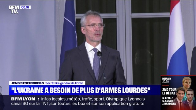 Pour le secrétaire général de l'Otan, l'Ukraine a besoin de plus d'armes lourdes