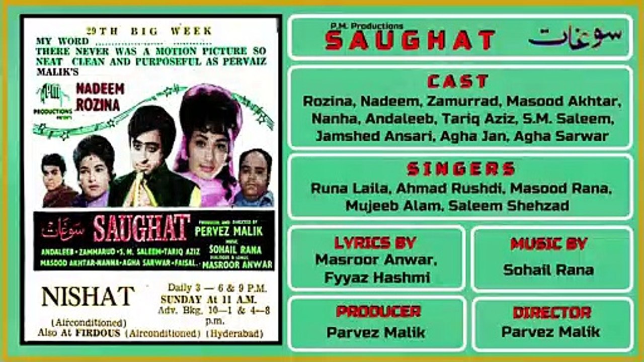 Zindagi To Aap Ki Raanayon Ka Naam Hai - Saleem Shehzad & Runa Laila - Film Saughat