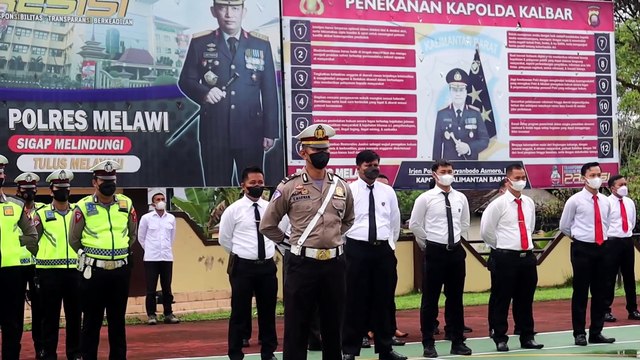 Kapolres Melawi Pimpin Apel Gelar Pasukan Operasi Patuh Kapuas 2022