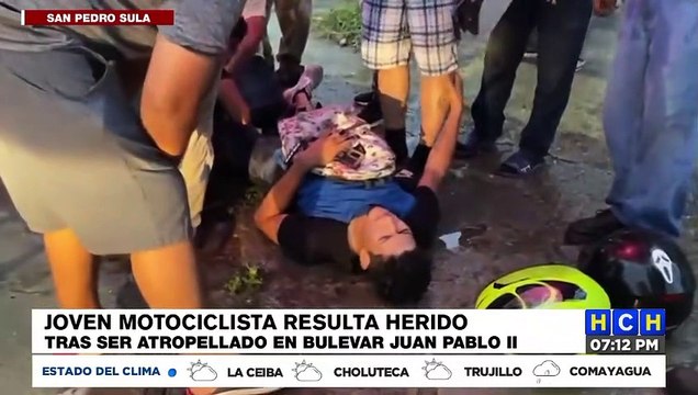 Motociclista resulta gravemente herido en accidente vial en San Pedro Sula