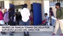 Padres de familia de una secundaria tomaron la escuela tras acusaciones de presunto acoso por parte del director