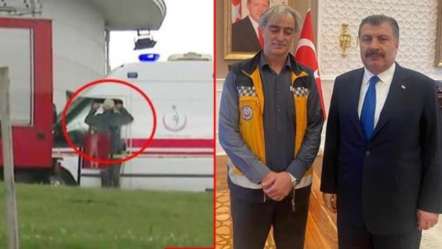 Fahrettin Koca, Sağlık Bakanı gelmezse kendimi patlatırım protestosunda bulunan ambulans şoförüyle bir araya geldi