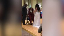 Groom Rises From Wheelchair To Dance With Bride | Happily TV