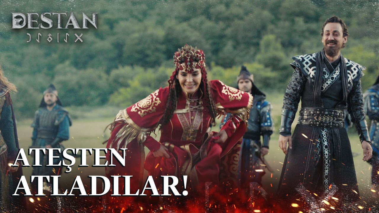 Akkız ve Batuga ateşin üzerinden atlıyor!-  Destan  27. Bölüm (SEZON FİNALİ)
