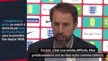 Angleterre - Southgate : "Douloureux" d'être du mauvais côté des records