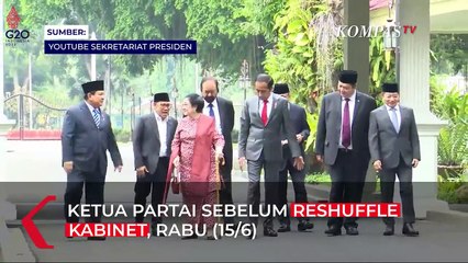 Momen Mesra Jokowi Jalan Bareng Para Ketum Partai Sebelum Reshuffle Kabinet, Sempat Atur Barisan