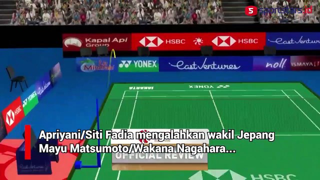 Momen Menengangkan Apriyani Rahayu/Siti Fadia Tumbangkan Nomor 5 Dunia