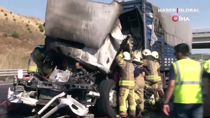 Kuzey Marmara otoyolunda TIR'lar çarpıştı: 1 ölü