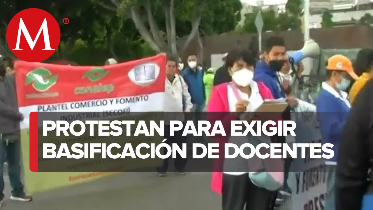 Maestros del Conalep se manifiestan en CdMx y exigen basificiaciones de 5 mil docentes