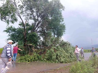 Alaşehir'i fırtına ve dolu vurdu