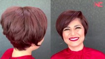 Colorazione rossa con un bel nuovo taglio di capelli corto