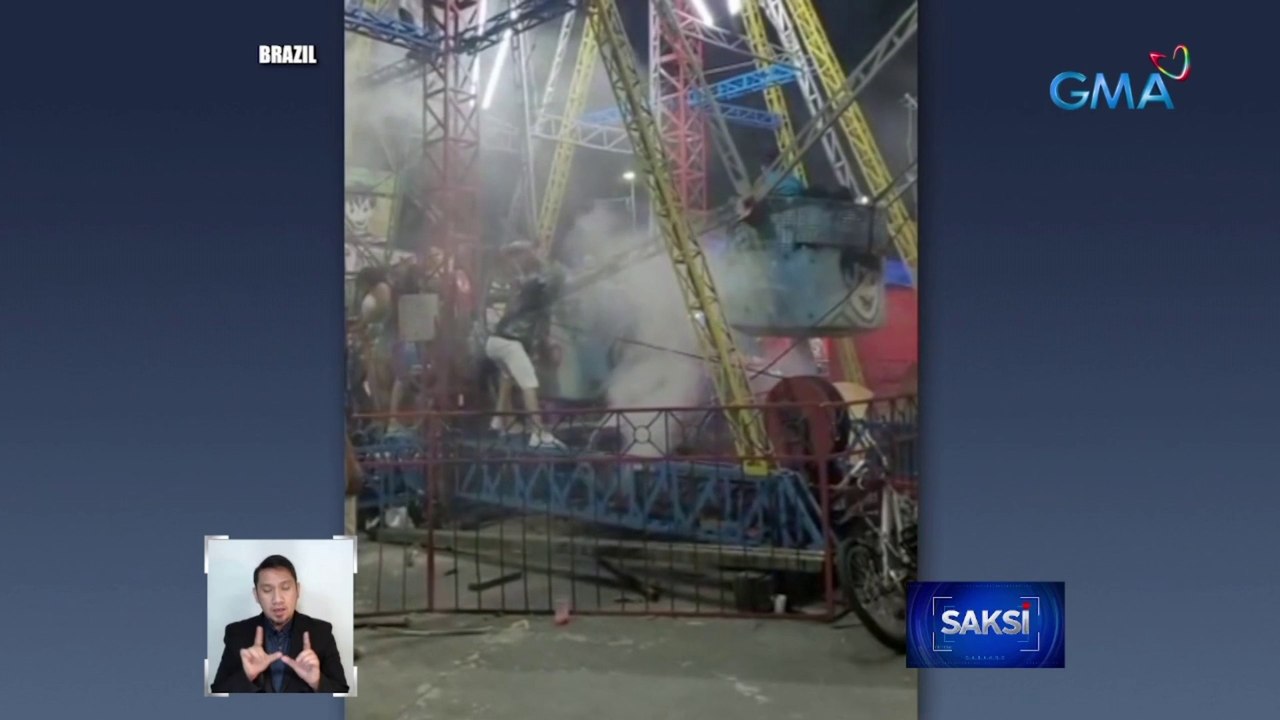 Ferris wheel sa isang amusement park, nasunog | Saksi