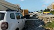 Cengiz İnşaat'ın Eskencidere'deki taş ocağında çalışan kamyoncular kontak kapattı
