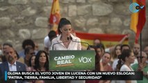 Olona busca el voto joven en Lucena con un nuevo eslogan: “Patria, tierra, familia, libertad y seguridad”
