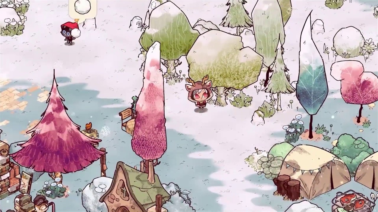 Cozy grove: trailer zum winter festival update verbreitet besinnliche stimmung