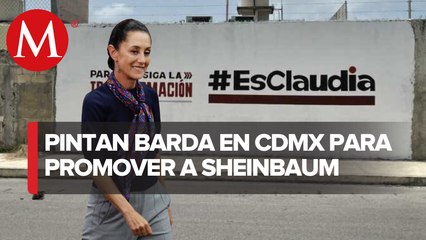 En CdMx, pintan barda a favor de Sheinbaum “para que siga la transformación”
