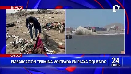 Callao: Embarcación termina volteada en playa Oquendo
