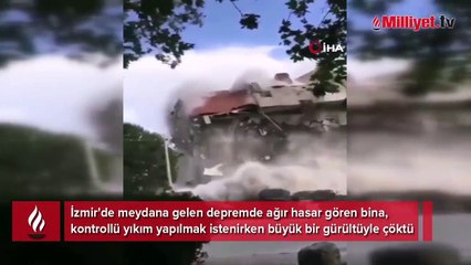 İzmir’de paniğe yol açan yıkım: O anlar kamerada