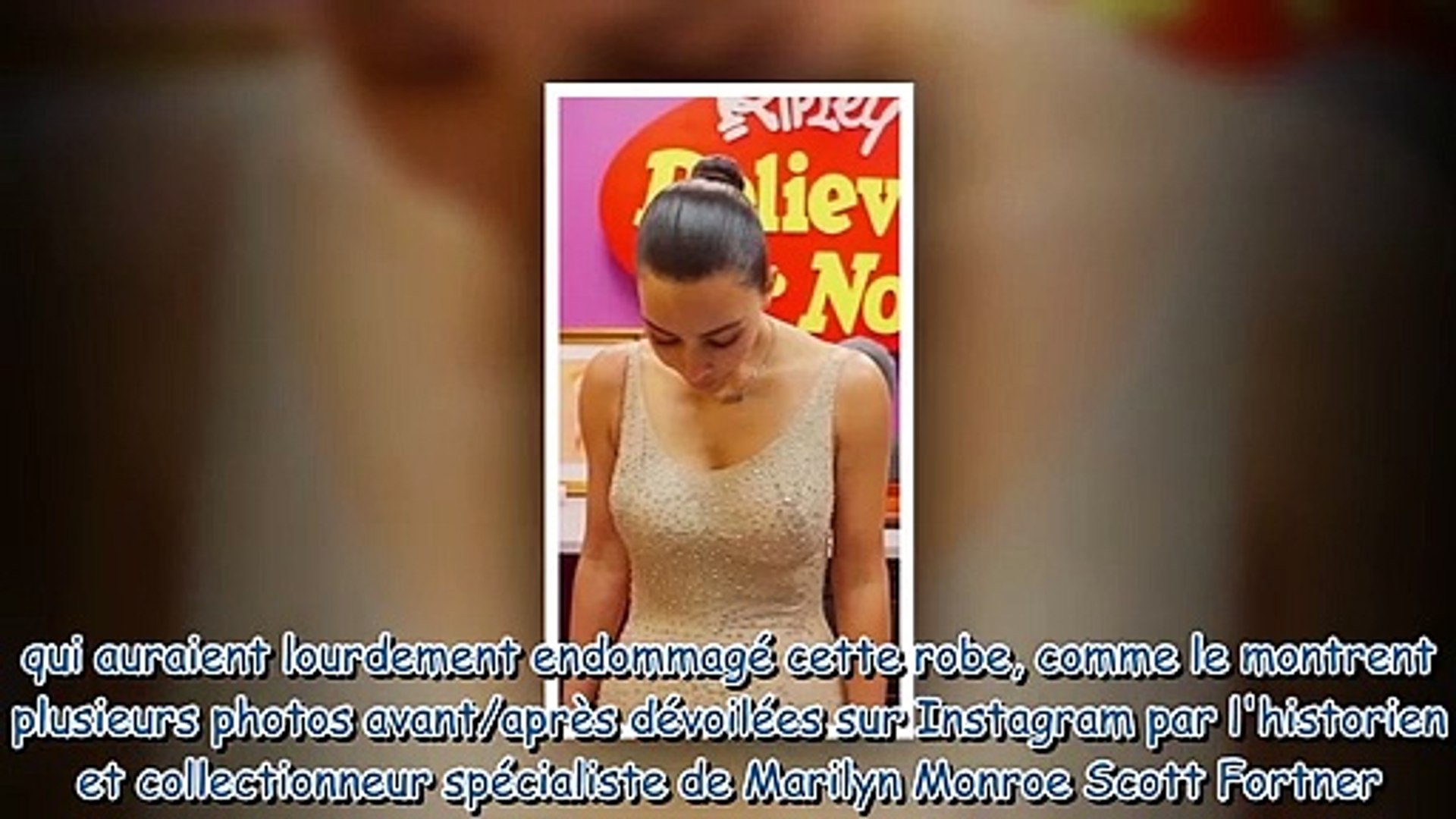 Kim Kardashian au MET Gala - la robe iconique de Marilyn Monroe bel et bien  abîmée, des avant-après - Vidéo Dailymotion