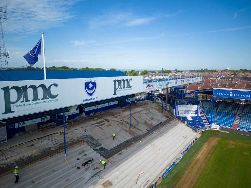Portsmouth Football Club from the air - by Micheal Woods and Emmie Atkinson