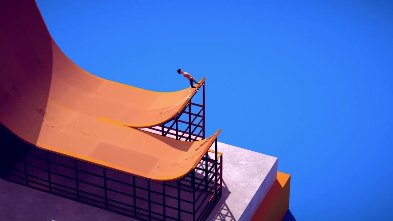 The ramp - trailer zeigt minimalistisches skateboarding-spiel