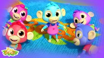 Beş Küçük Maymun - Çocuklar İçin Tekerlemeler - Kids TV Turkey - Five Little Monkeys