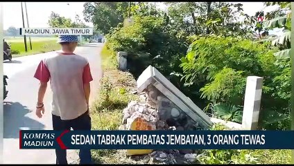 Sedan Tabrak Pembatas Jembatan, 3 Orang Tewas