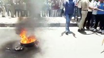 Agneepath Scheme Protest : अग्निपथ योजना का टायर जलाकर प्रदर्शनकारियों ने किया विरोध, पुलिस पर फेंके पत्थर, देखें Video