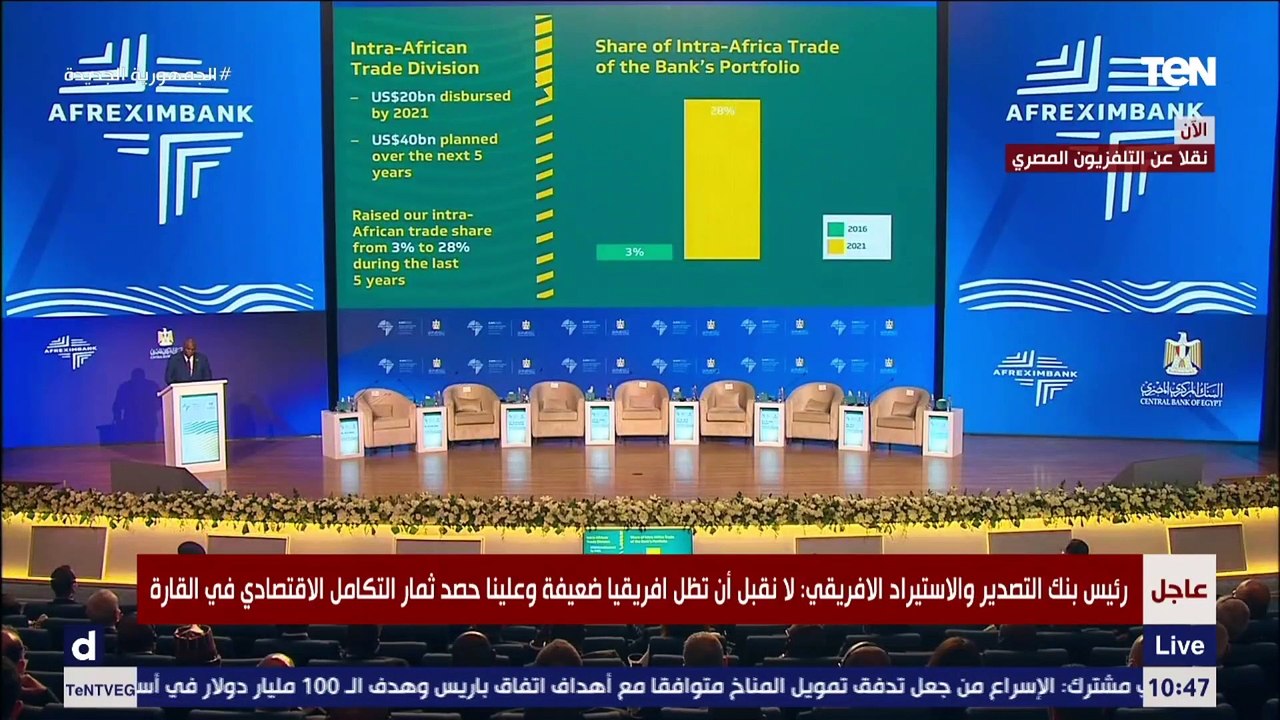 رئيس بنك التصدير والاستيراد الافريقي: مصر تقوم...