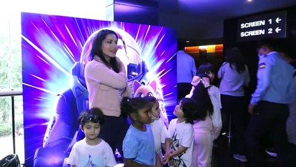 Sunny Leone Snapped At The Screening Of 'Lightyear' With Her Kids
