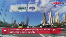 Metrelerce sürüklendi, aracın altında kalmaktan kurtuldu