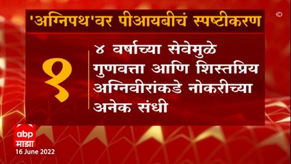 Agnipath Yojna: 'अग्निपथ'वर पीआयबीचं स्पष्टीकरण ABP Majha
