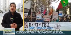 Gremios sindicales de Uruguay convocan a paro y movilizaciones