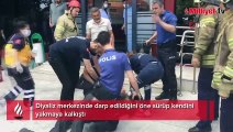 Diyaliz merkezinde darp edildiğini öne sürüp kendini yakmaya kalkıştı