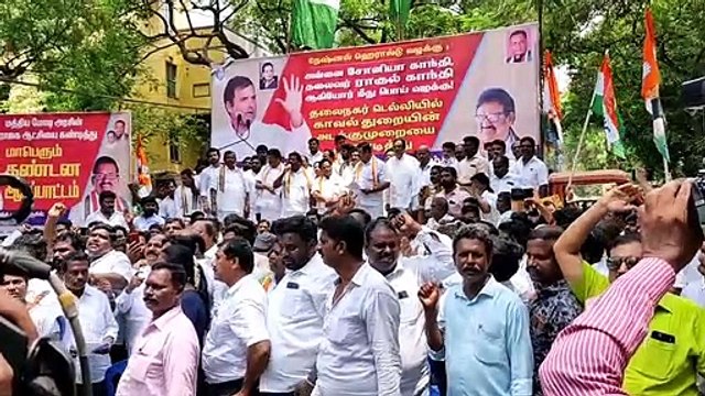 राहुल से ईडी पूछताछ के खिलाफ विरोध प्रदर्शन