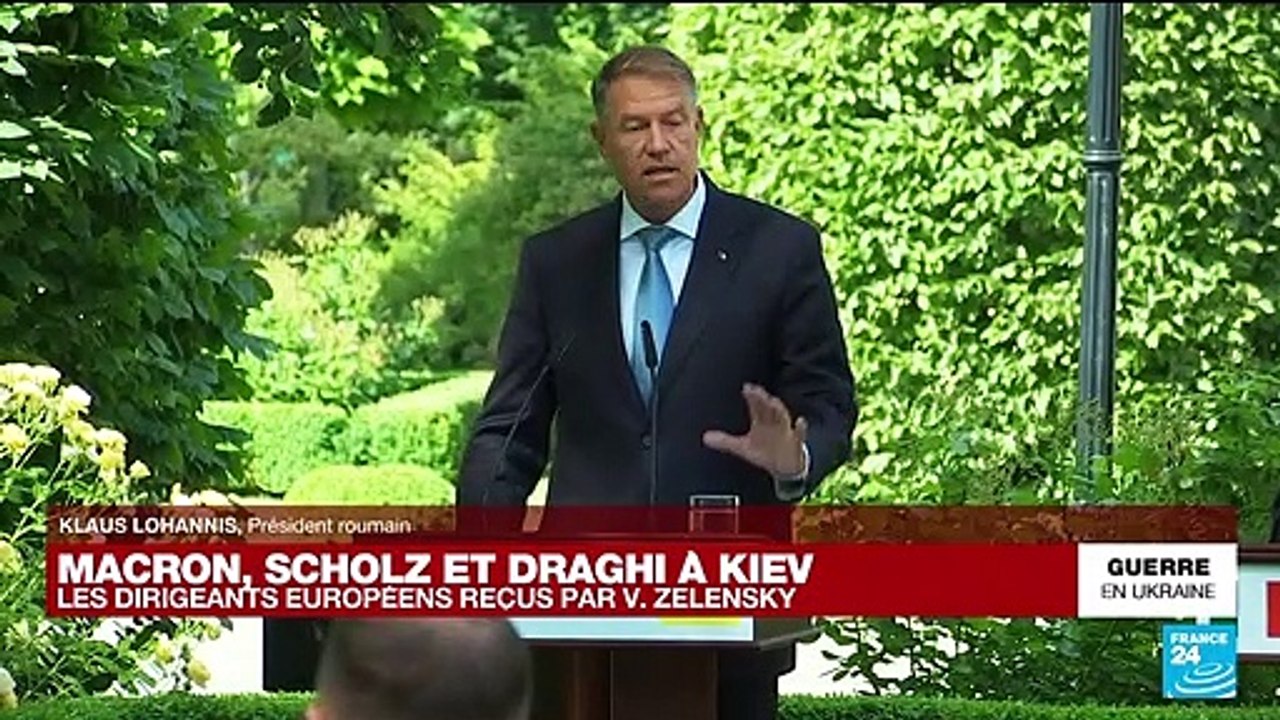 Depuis Kiev, le président roumain Klaus Iohannis apporte "tout son soutien" à l'Ukraine