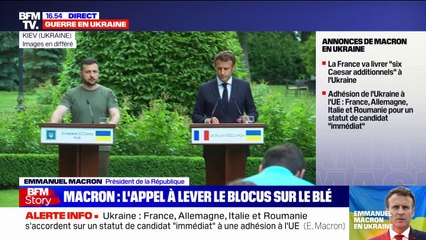 UE: La France, l'Allemagne, l'Italie et la Roumanie soutiennent le "statut de candidat immédiat à l'adhésion" pour l'Ukraine, affirme Emmanuel Macron